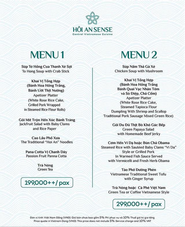 “Come 4 Pay 3” at Hoi An Sense Restaurant